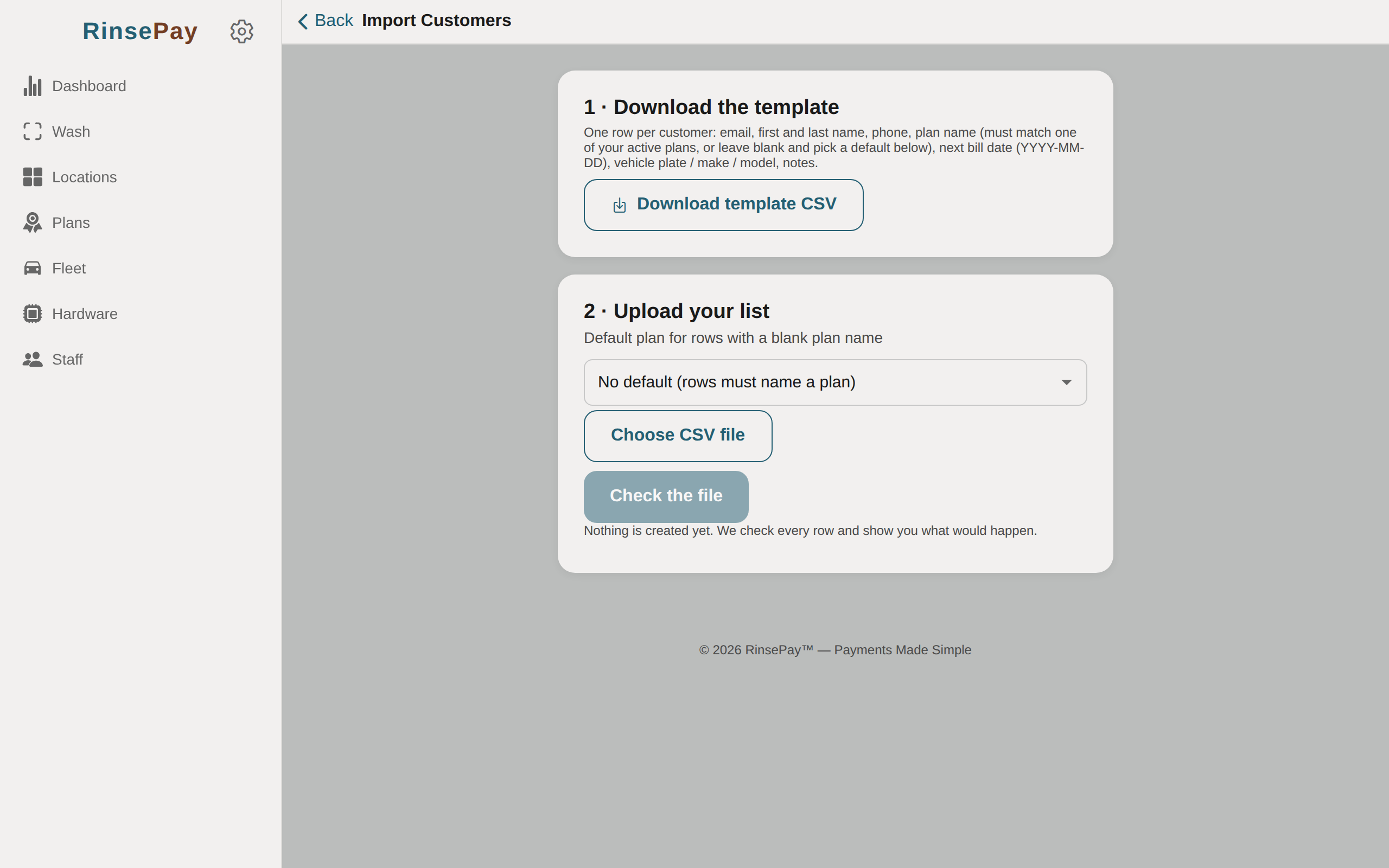 Import customers
